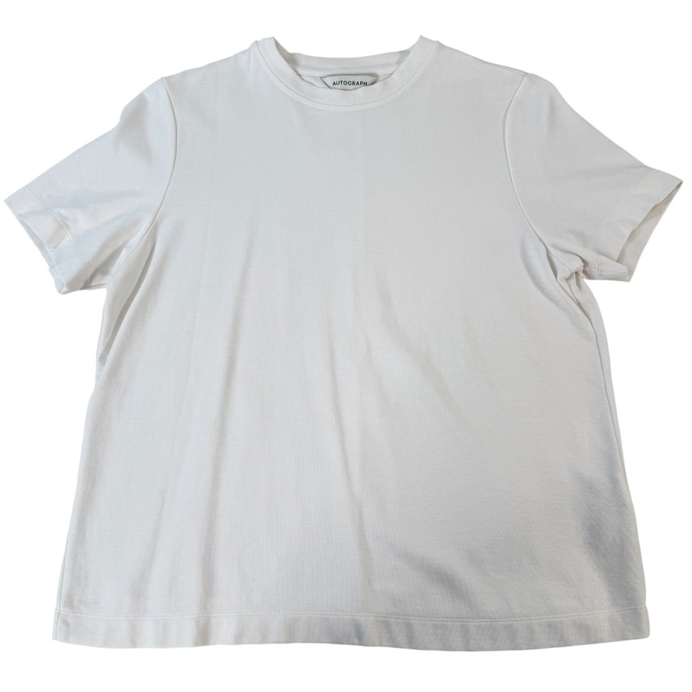 Autograph Marks & Spencer Perfect White Tee Cotton T-Shirt Size 10 Size Large